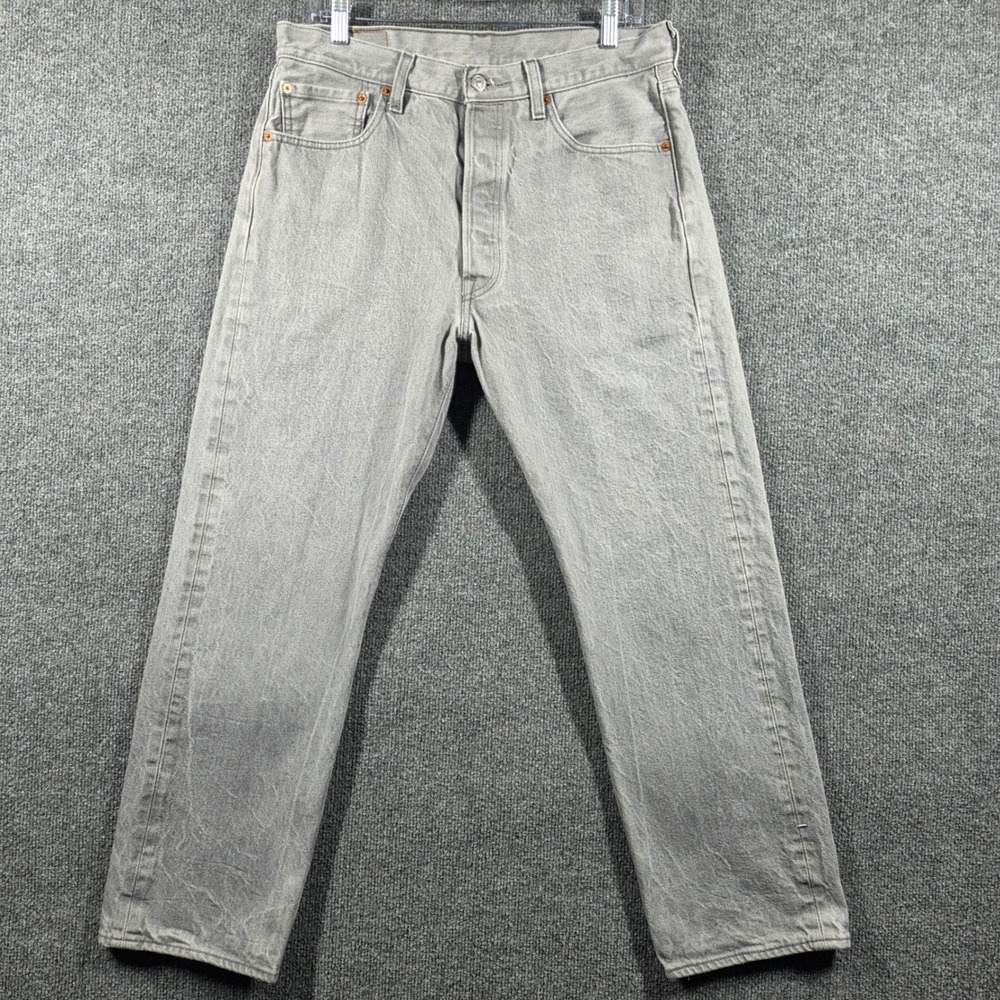 Levi's 501 Original Fit‎ Jeans Mens 34x30 Grey Straight Leg Button Fly